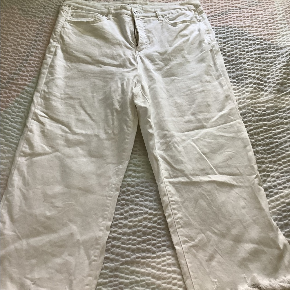 White Wide-Leg Cotton Pants